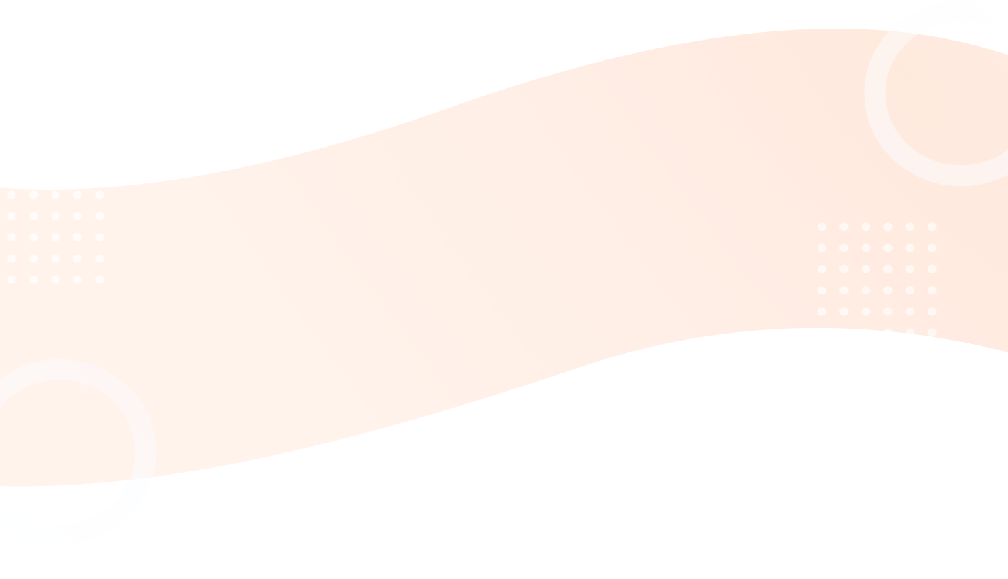 Light blue circles and dotted pattern randomly scattered over a  Thick orange wave